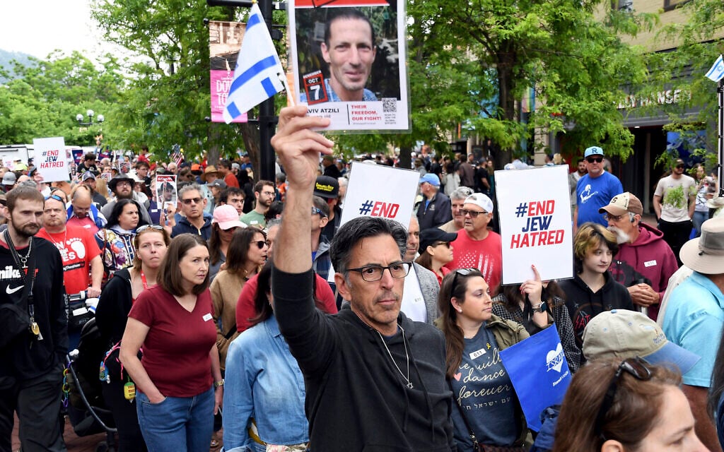 The Times of Israel Hundreds in Boulder walk in support of hostages week after fiery attack  ​